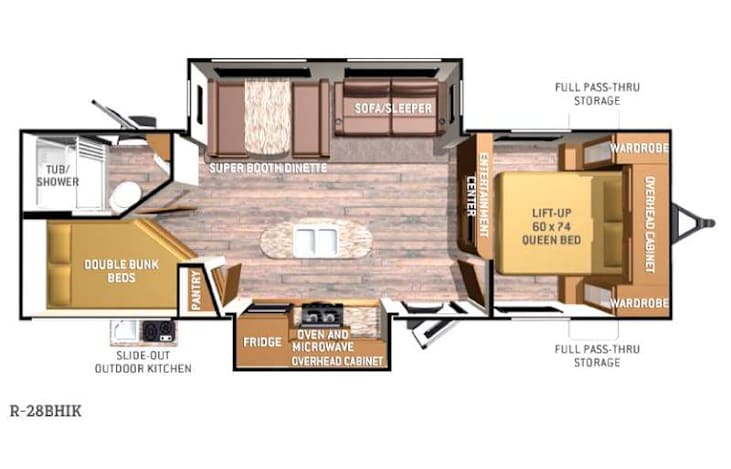 Representative floor plan provided by a trusted RVshare partner.
