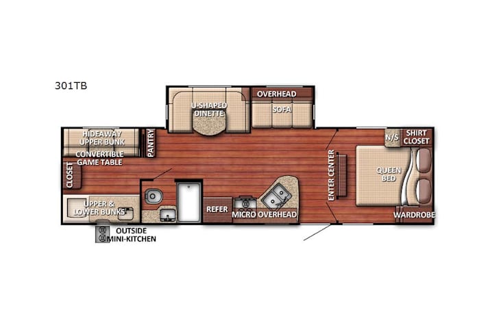 Representative floor plan provided by a trusted RVshare partner.