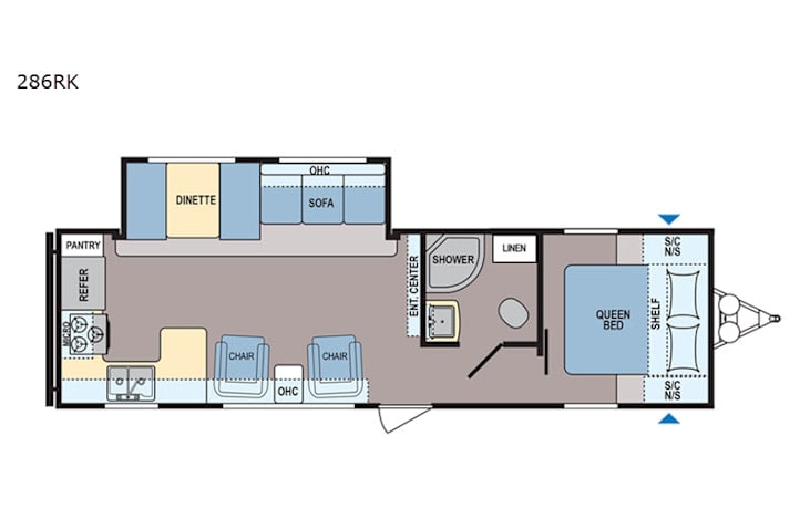 Representative floor plan provided by a trusted RVshare partner.