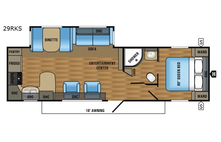 Representative floor plan provided by a trusted RVshare partner.