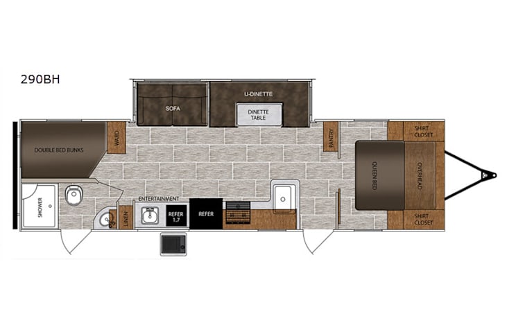 Representative floor plan provided by a trusted RVshare partner.