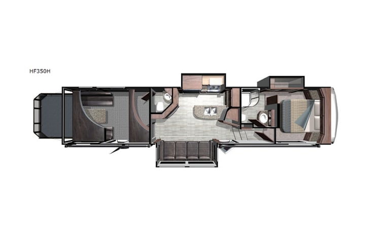 Representative floor plan provided by a trusted RVshare partner.