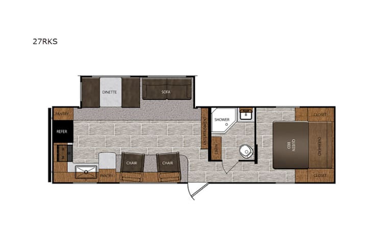 Representative floor plan provided by a trusted RVshare partner.