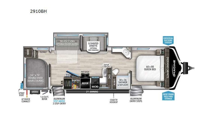 Representative floor plan provided by a trusted RVshare partner.