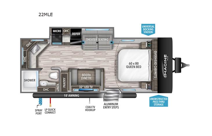 Representative floor plan provided by a trusted RVshare partner.