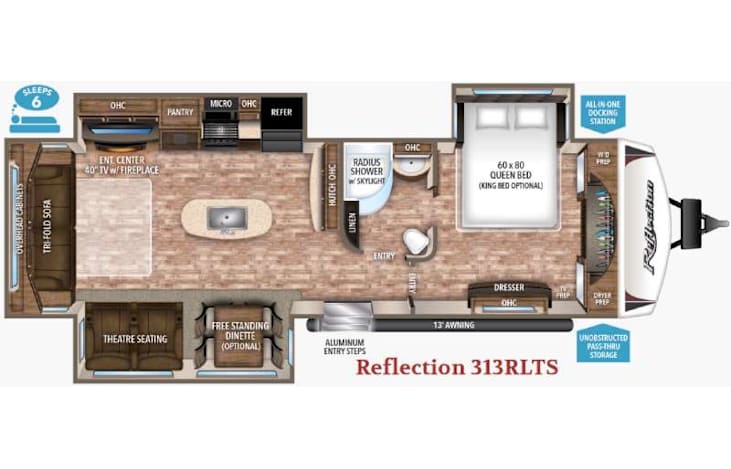 Representative floor plan provided by a trusted RVshare partner.