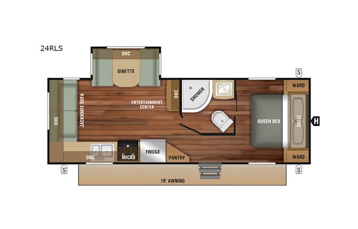 Representative floor plan provided by a trusted RVshare partner.