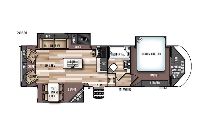 Representative floor plan provided by a trusted RVshare partner.