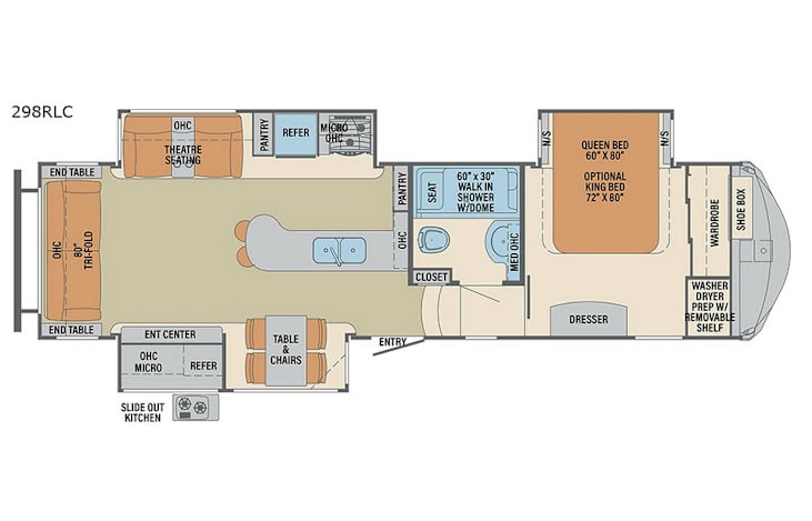 Representative floor plan provided by a trusted RVshare partner.