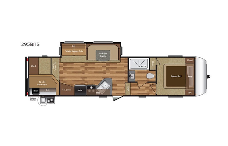 Representative floor plan provided by a trusted RVshare partner.
