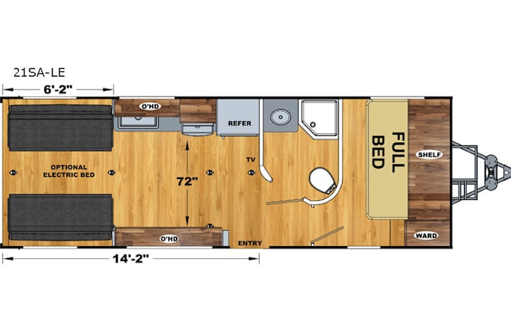 Representative floor plan provided by a trusted RVshare partner.
