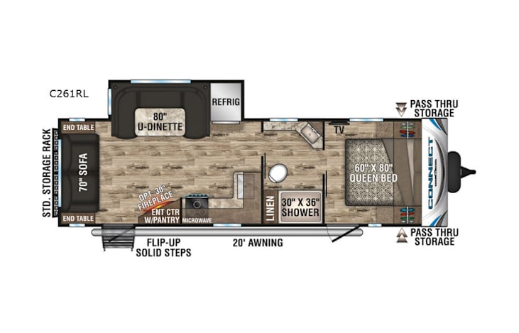 Representative floor plan provided by a trusted RVshare partner.