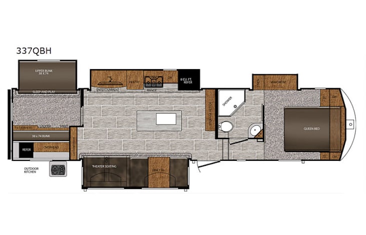 Representative floor plan provided by a trusted RVshare partner.