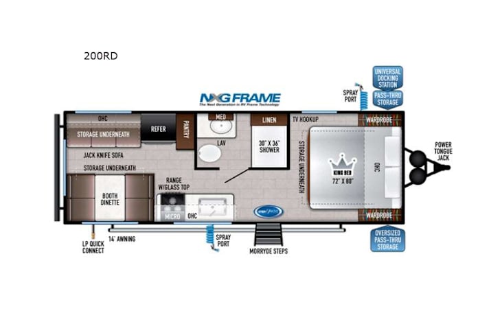 Representative floor plan provided by a trusted RVshare partner.