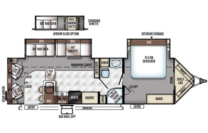 Representative floor plan provided by a trusted RVshare partner.