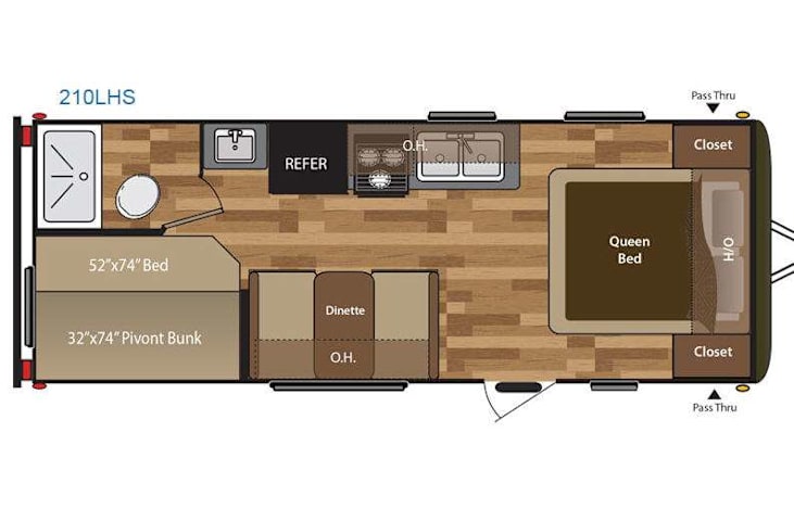 Representative floor plan provided by a trusted RVshare partner.