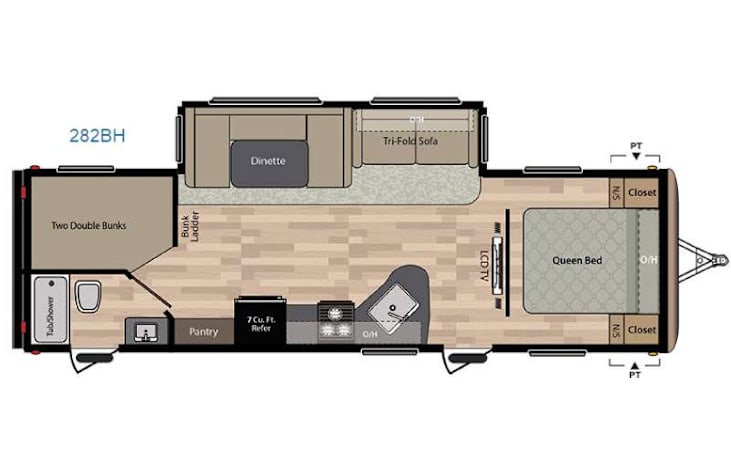 Representative floor plan provided by a trusted RVshare partner.