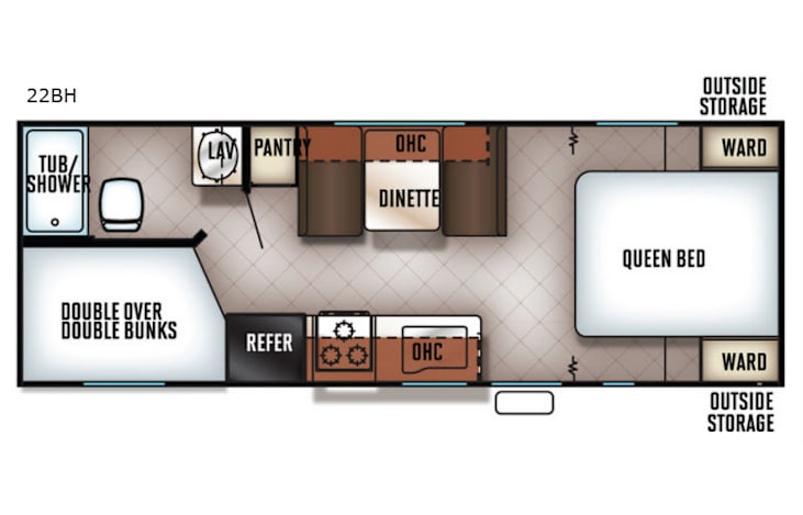 Representative floor plan provided by a trusted RVshare partner.