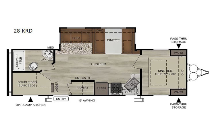 Representative floor plan provided by a trusted RVshare partner.