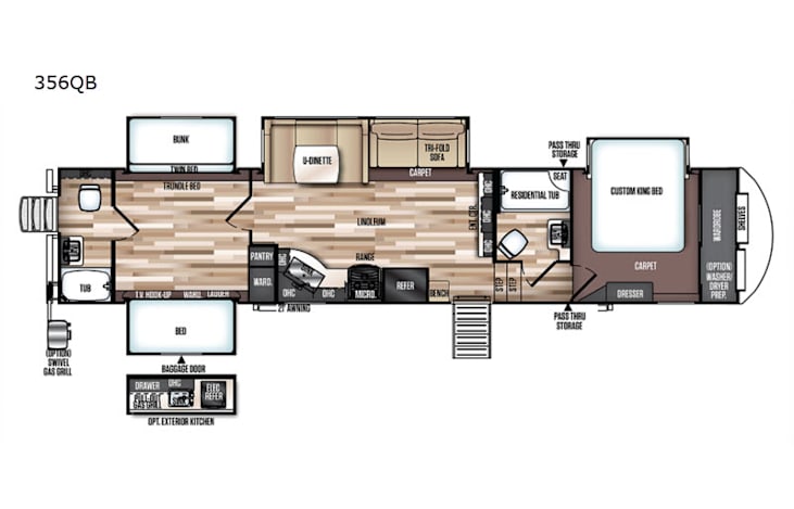 Representative floor plan provided by a trusted RVshare partner.