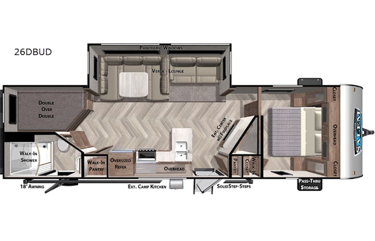 Representative floor plan provided by a trusted RVshare partner.