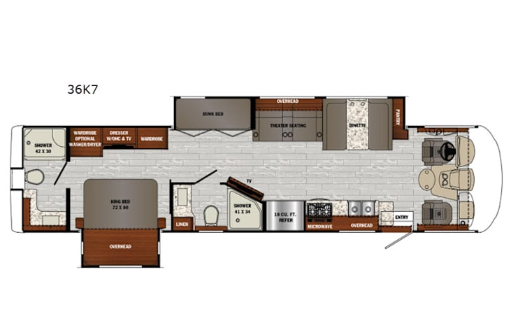 Representative floor plan provided by a trusted RVshare partner.