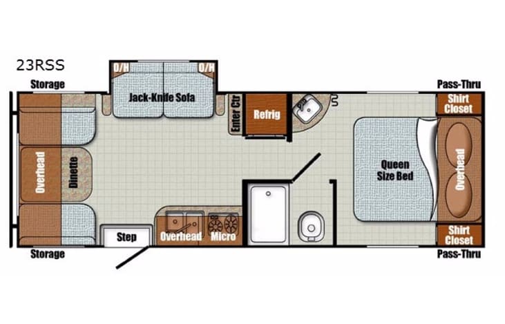 Representative floor plan provided by a trusted RVshare partner.