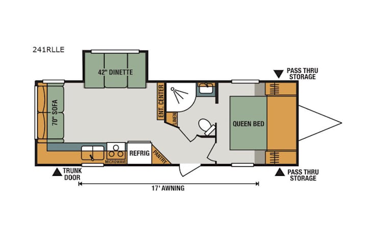 Representative floor plan provided by a trusted RVshare partner.