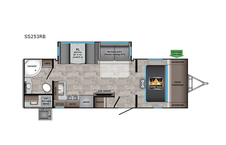 Representative floor plan provided by a trusted RVshare partner.