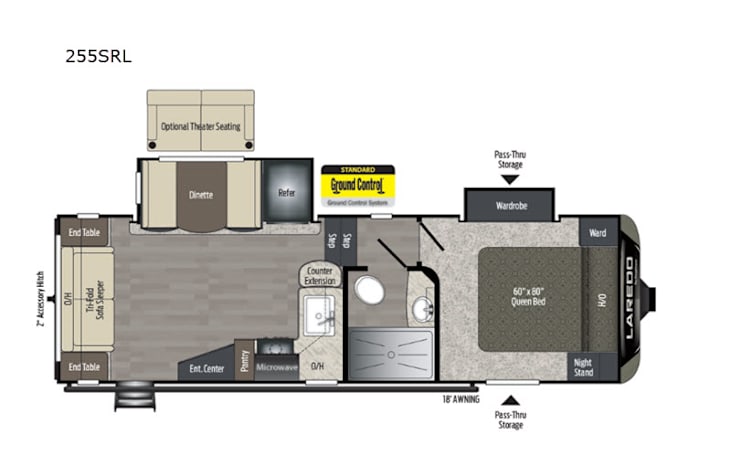 Representative floor plan provided by a trusted RVshare partner.
