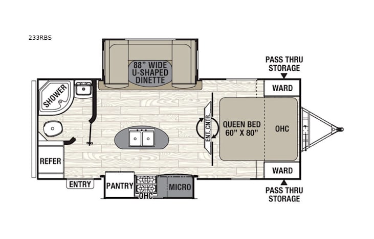 Representative floor plan provided by a trusted RVshare partner.