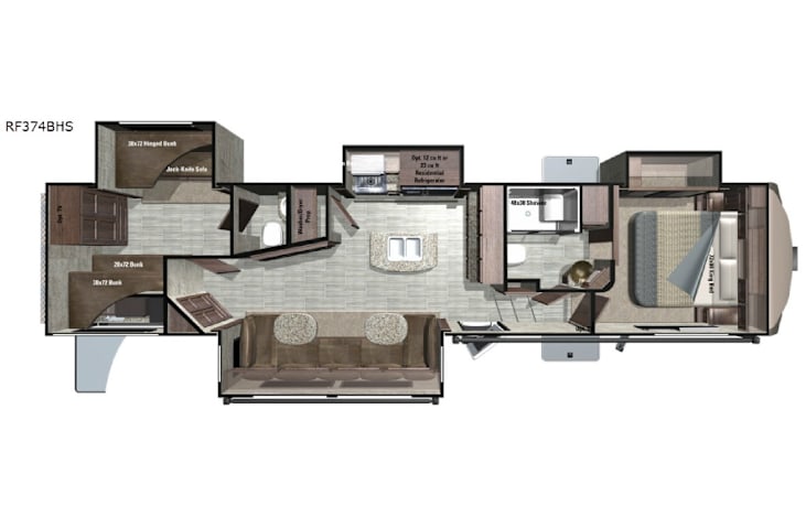 Representative floor plan provided by a trusted RVshare partner.