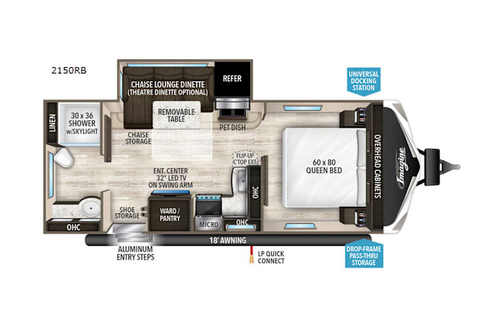 Representative floor plan provided by a trusted RVshare partner.