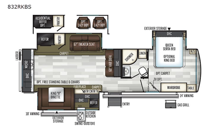 Representative floor plan provided by a trusted RVshare partner.