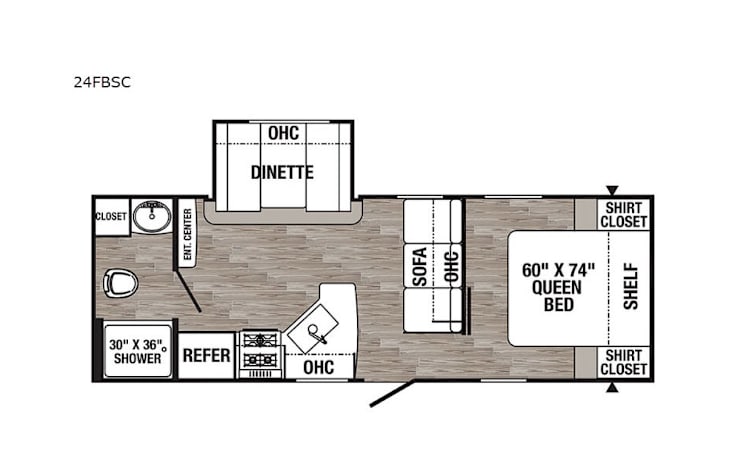 Representative floor plan provided by a trusted RVshare partner.