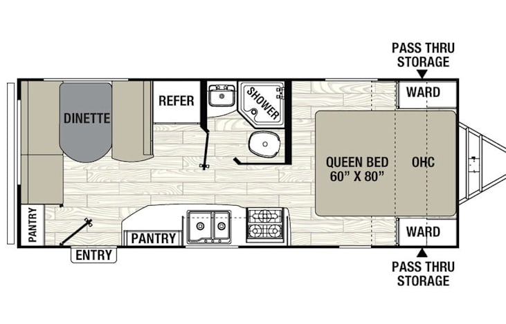 Representative floor plan provided by a trusted RVshare partner.