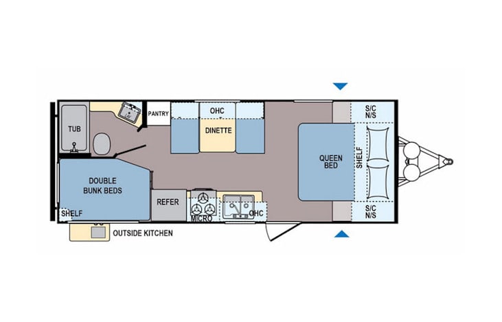 Representative floor plan provided by a trusted RVshare partner.