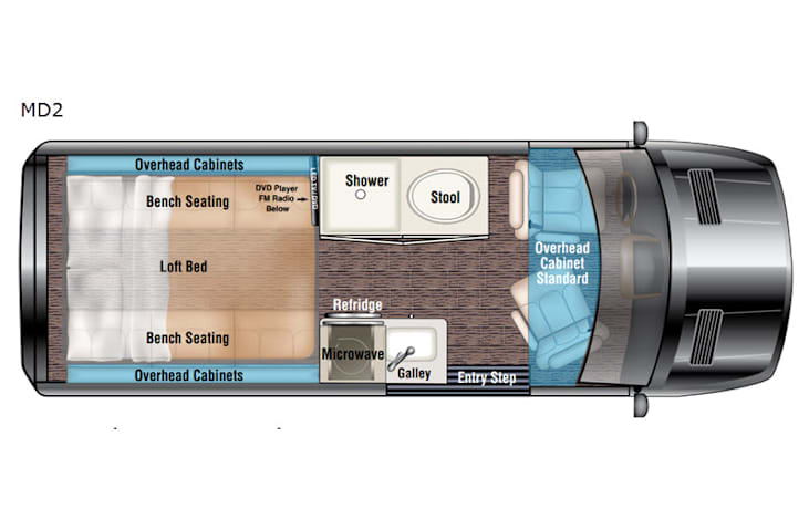 Representative floor plan provided by a trusted RVshare partner.
