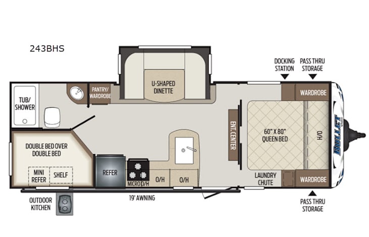 Representative floor plan provided by a trusted RVshare partner.