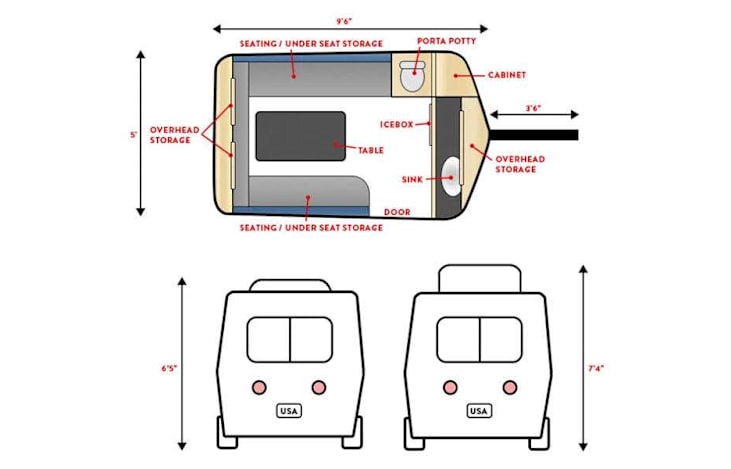 Representative floor plan provided by a trusted RVshare partner.