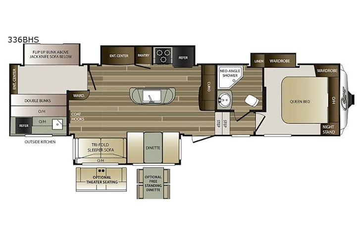 Representative floor plan provided by a trusted RVshare partner.