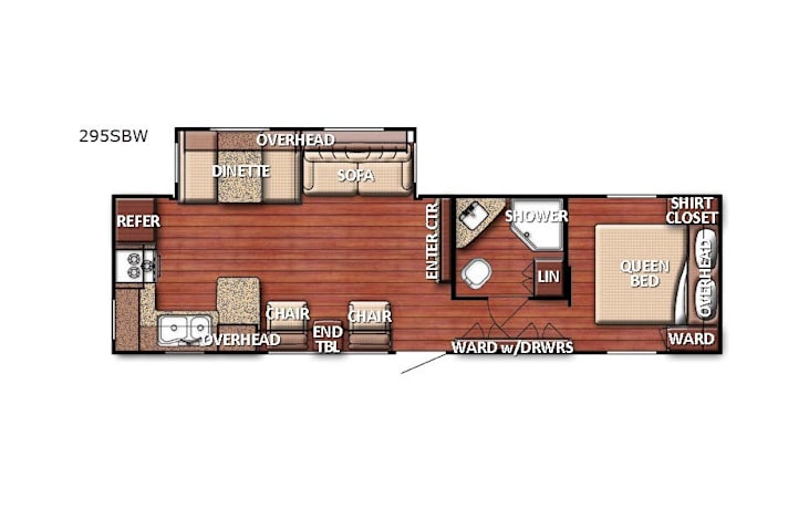 Representative floor plan provided by a trusted RVshare partner.