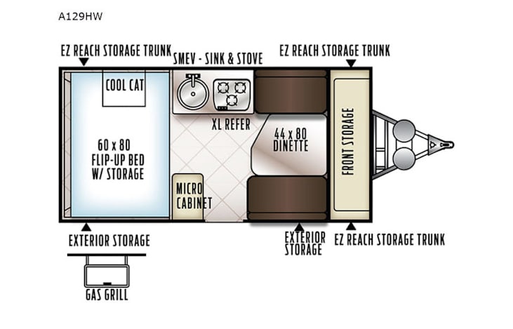 Representative floor plan provided by a trusted RVshare partner.
