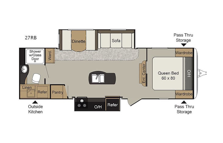 Representative floor plan provided by a trusted RVshare partner.