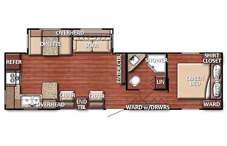Representative floor plan provided by a trusted RVshare partner.