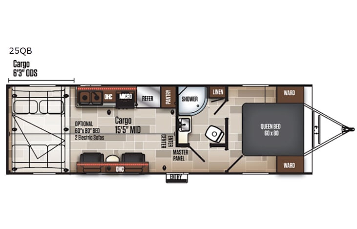 Representative floor plan provided by a trusted RVshare partner.