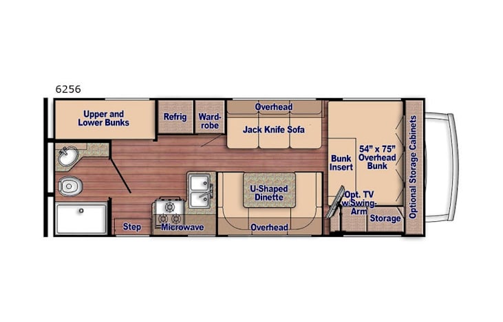 Representative floor plan provided by a trusted RVshare partner.