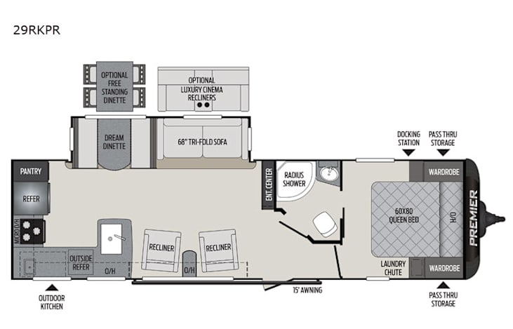 Representative floor plan provided by a trusted RVshare partner.
