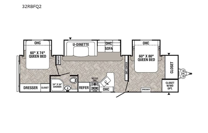 Representative floor plan provided by a trusted RVshare partner.