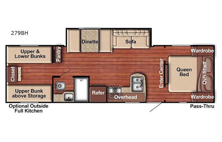 Representative floor plan provided by a trusted RVshare partner.